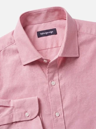 Hemd aus dickem American Oxford, uni, bonbonrosa