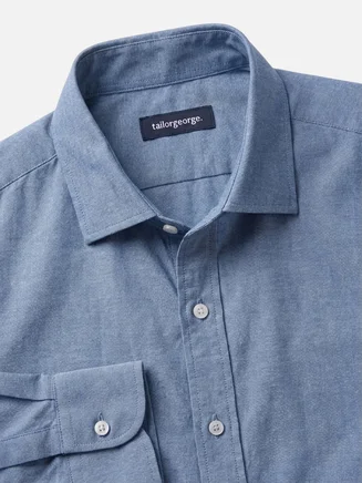 Indigoblaues Chambray-Hemd