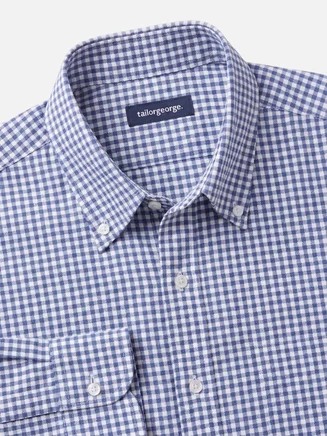 Flanell hemd mit kleinem Karo blau
