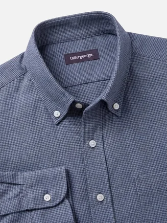 Blau Mini-kariertes Flanell Hemd