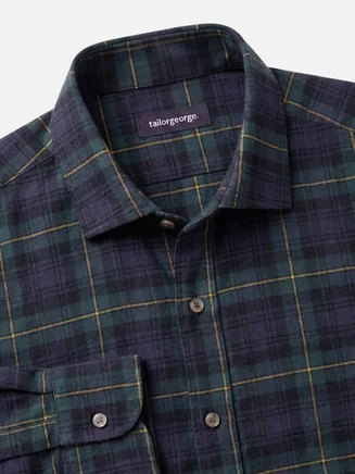 Grünes tartan dickes Flanellhemd