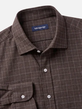 Karierte Braun Flanell Hemd