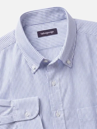 Gestreifte Marineblau Oxford Hemd
