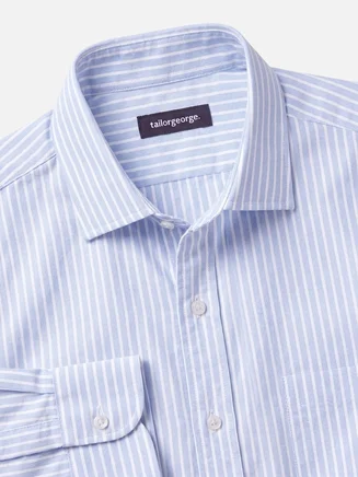 Gestreifte Himmelblau Oxford Hemd